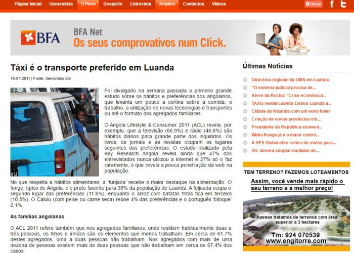 Keyresearch Angola - Angonotícias - Estudo ALC