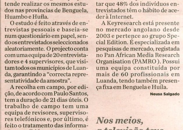Keyresearch Angola - Expansão - Estudo Audiências (Paulo Santos)