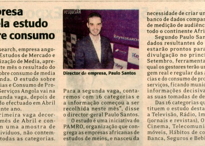 Keyresearch Angola - Jornal de Economia e Finanças - Estudo Audiências (Paulo Santos)