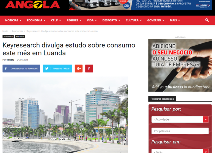 Keyresearch Angola - Portal de Angola - Estudo Audiências