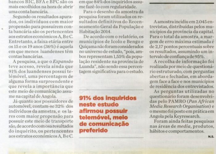 Keyresearch Angola - Novo Jornal - Estudo Audiências (Paulo Santos)