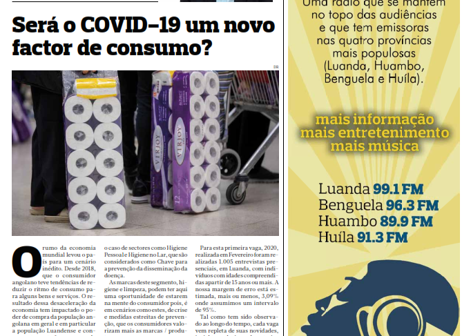 O País - Será o COVID-19 um novo factor de consumo? Keyresearch Angola - O País - Será o COVID-19 um novo factor de consumo?
